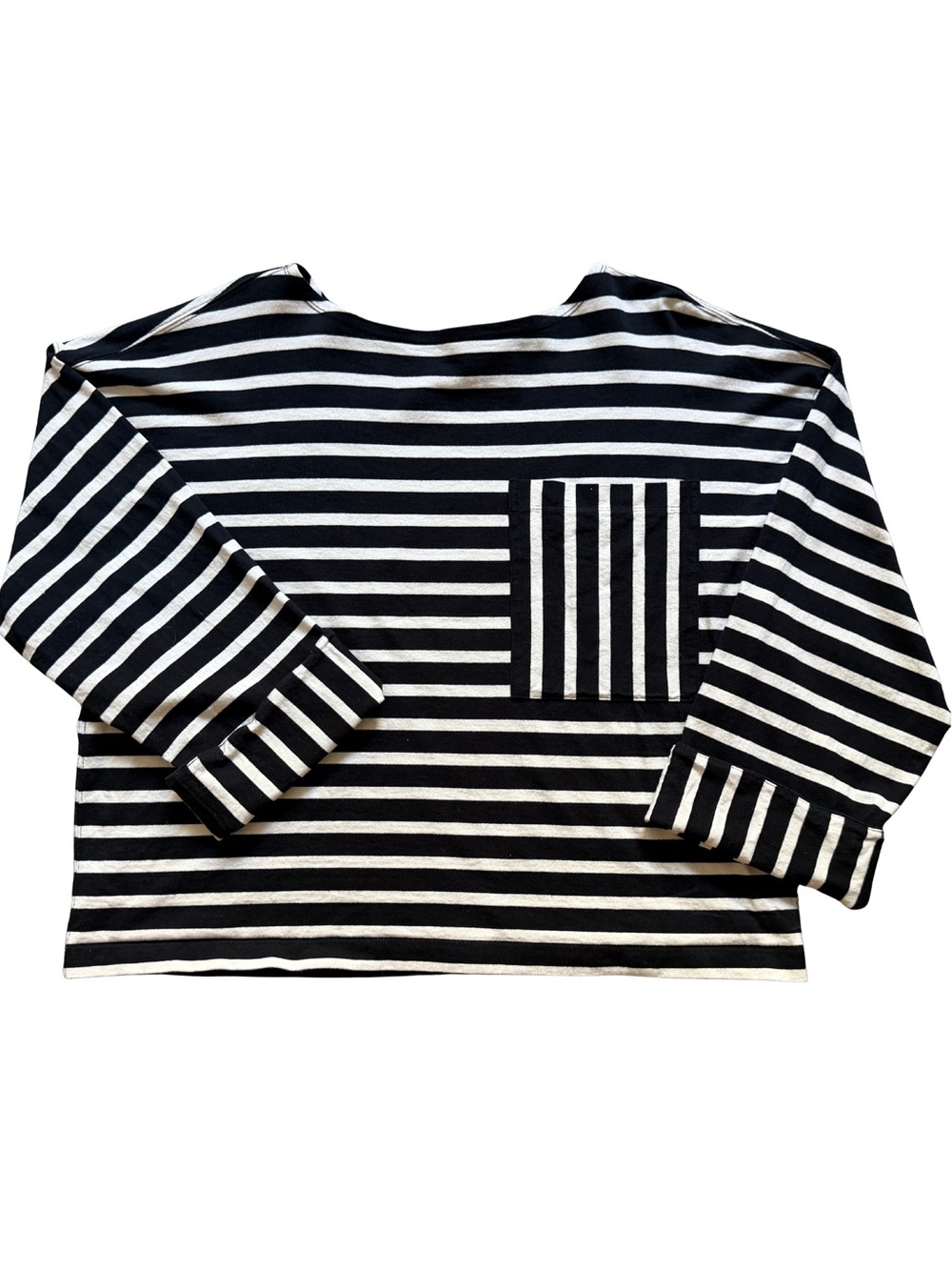 EVERLANE The Premium Weight Oversized Pocket Tee | Black / Canvas Tan - NWOT